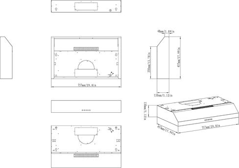 Winflo 30 In. Convertible Under Cabinet Range Hood in White with Mesh Filters and Push Buttons in Saudi Arabia