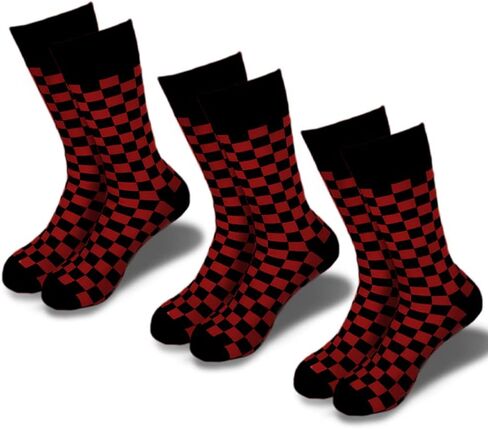 3PK Fashion Men's novelty Socks Checker board crew Socks, - Skateboard Socks (Shoe Size 6-12) in Kuwait