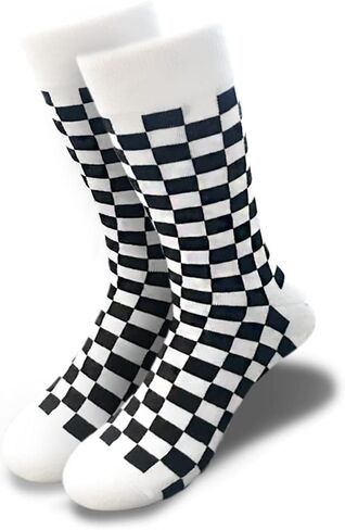3PK Fashion Men's novelty Socks Checker board crew Socks, - Skateboard Socks (Shoe Size 6-12) in Kuwait