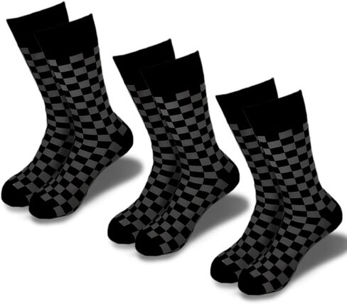3PK Fashion Men's novelty Socks Checker board crew Socks, - Skateboard Socks (Shoe Size 6-12) in Saudi Arabia