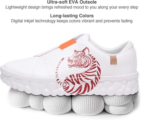 UIN Men's Fashion Sneakers Lightweight Walking Casual Slip Ons Art Painted Athletic Travel Skate Shoes Las Ramblas in Saudi Arabia