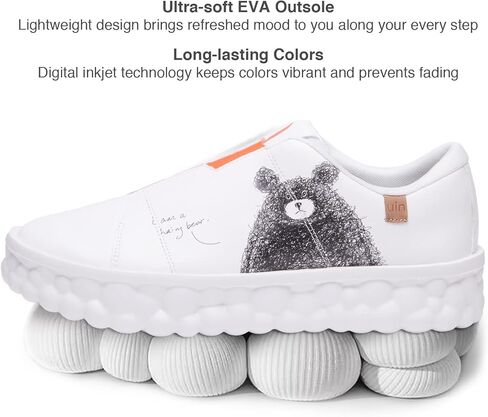 UIN Men's Fashion Sneakers Lightweight Walking Casual Slip Ons Art Painted Athletic Travel Skate Shoes Las Ramblas in Saudi Arabia