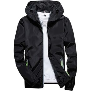 Ymosrh Mens Bomber Jackets Men's Casual Color Plus Size Hoodie Reflective Zipper Outdoor Sport Coat in Kuwait