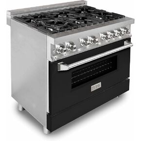 ZLINE 36" 4.6 cu. ft. Dual Fuel Range with Gas Stove and Electric Oven with Color Door Options (RA36) (Black Matte) in Saudi Arabia