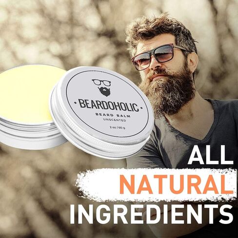 Beardoholic Beard Balm – 100% Natural With Strong Hold That Lasts All Day - Shapes and Styles Beard With Ease – Eliminate Beard Itch and Dandruff – Light Orange Scent, 2 oz or 60 g Size of Container in Saudi Arabia