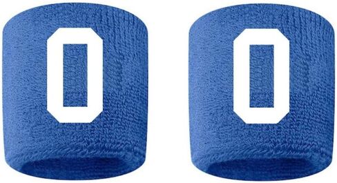 Custom Player Number Sweatband Wristband Royal Blue w/White Number - Pick Your Number in Saudi Arabia