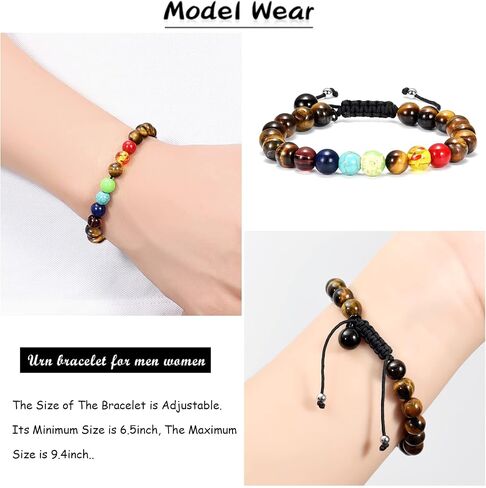 Imrsanl Cremation Jewelry Urn Bracelet for Ashes Braided Rope Natural Stone Cremation Bracelet Bangle Memorial Keepsake Cuff Ashes Bracelet for Women Men in Kuwait