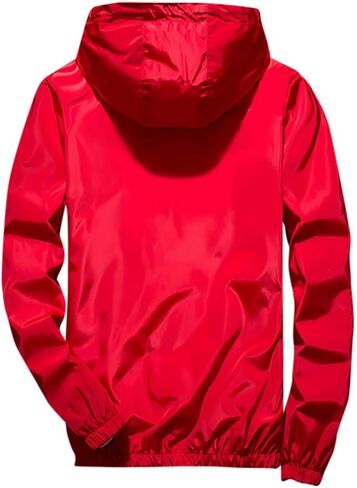 Ymosrh Mens Bomber Jackets Men's Casual Color Plus Size Hoodie Reflective Zipper Outdoor Sport Coat in Kuwait