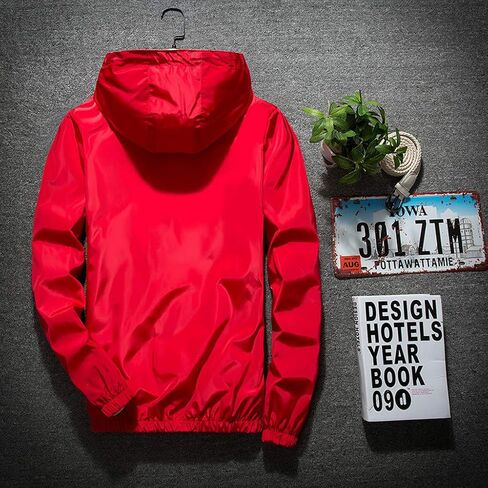 Ymosrh Mens Bomber Jackets Men's Casual Color Plus Size Hoodie Reflective Zipper Outdoor Sport Coat in Kuwait