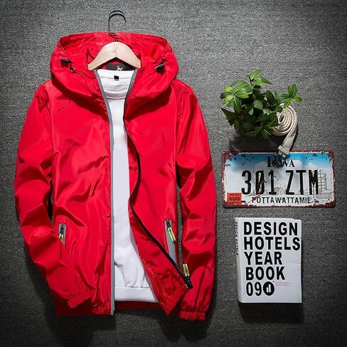 Ymosrh Mens Bomber Jackets Men's Casual Color Plus Size Hoodie Reflective Zipper Outdoor Sport Coat in Kuwait