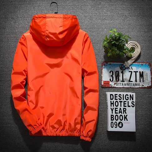 Ymosrh Mens Bomber Jackets Men's Casual Color Plus Size Hoodie Reflective Zipper Outdoor Sport Coat in Kuwait