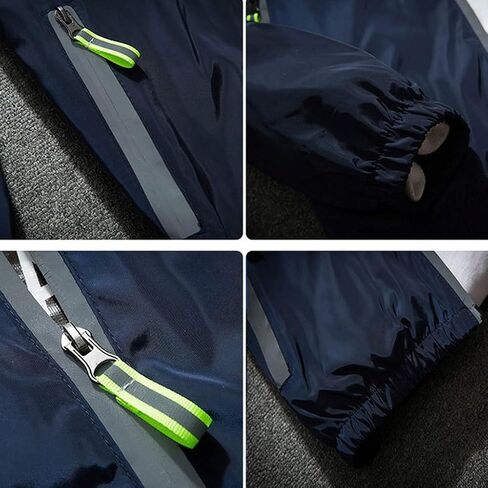 Ymosrh Mens Bomber Jackets Men's Casual Color Plus Size Hoodie Reflective Zipper Outdoor Sport Coat in Saudi Arabia