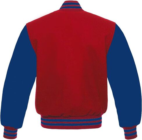 Men's Varsity Baseball Letterman School Bomber style all wool Royal blue sleeves jacket in Saudi Arabia