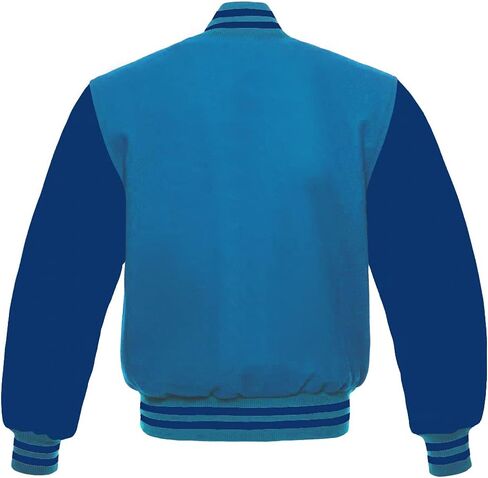 Men's Varsity Baseball Letterman School Bomber style all wool Royal blue sleeves jacket in Saudi Arabia