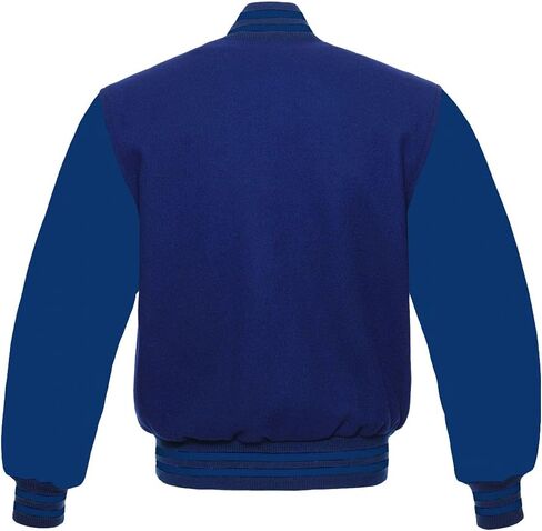 Men's Varsity Baseball Letterman School Bomber style all wool Royal blue sleeves jacket in Saudi Arabia