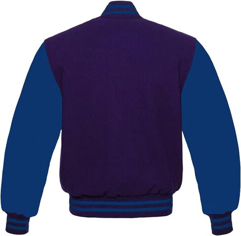 Men's Varsity Baseball Letterman School Bomber style all wool Royal blue sleeves jacket in Saudi Arabia