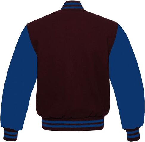 Men's Varsity Baseball Letterman School Bomber style all wool Royal blue sleeves jacket in Saudi Arabia
