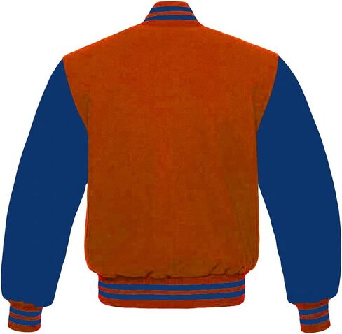 Men's Varsity Baseball Letterman School Bomber style all wool Royal blue sleeves jacket in Saudi Arabia