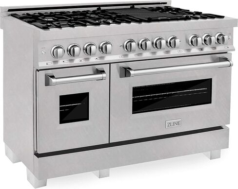 ZLINE 48 in. Professional Dual Fuel Range in Snow Stainless with Snow Stainless Door (RAS-SN-48) in Saudi Arabia
