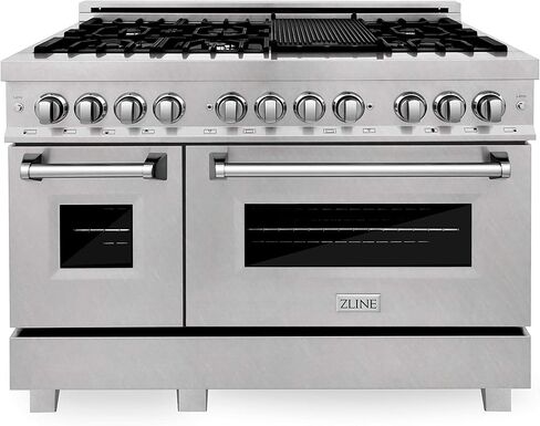 ZLINE 48 in. Professional Dual Fuel Range in Snow Stainless with Snow Stainless Door (RAS-SN-48) in Saudi Arabia