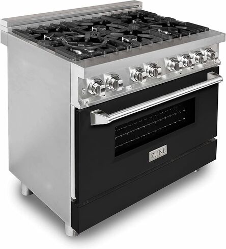 ZLINE 36" 4.6 cu. ft. Dual Fuel Range with Gas Stove and Electric Oven with Color Door Options (RA36) (Black Matte) in Saudi Arabia