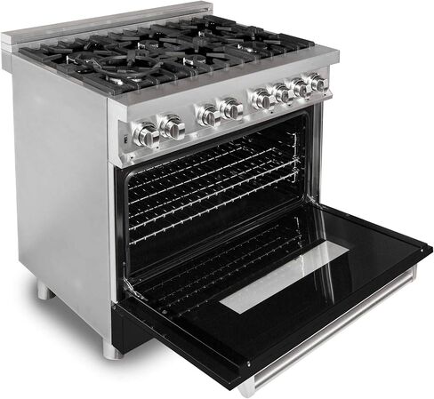 ZLINE 36" 4.6 cu. ft. Dual Fuel Range with Gas Stove and Electric Oven with Color Door Options (RA36) (Black Matte) in Saudi Arabia