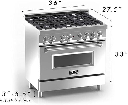 ZLINE 36" 4.6 cu. ft. Dual Fuel Range with Gas Stove and Electric Oven with Color Door Options (RA36) (Black Matte) in Saudi Arabia