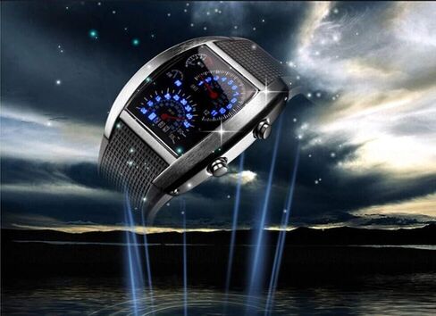 Fanmis Men's Digital Fashion Cobra LED Watches Silicone Iron Triangle Dial Sports Wrist Watch in Saudi Arabia