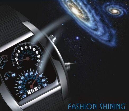 Fanmis Men's Digital Fashion Cobra LED Watches Silicone Iron Triangle Dial Sports Wrist Watch in Saudi Arabia