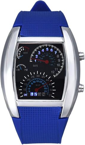 Fanmis Men's Digital Fashion Cobra LED Watches Silicone Iron Triangle Dial Sports Wrist Watch in Saudi Arabia