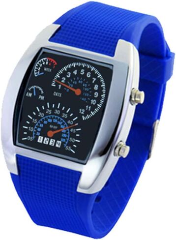 Fanmis Men's Digital Fashion Cobra LED Watches Silicone Iron Triangle Dial Sports Wrist Watch in Saudi Arabia