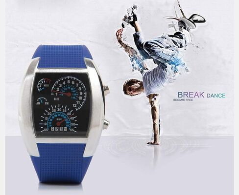 Fanmis Men's Digital Fashion Cobra LED Watches Silicone Iron Triangle Dial Sports Wrist Watch in Saudi Arabia