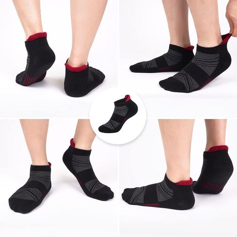 6 Pairs Men's Ankle Socks Size 10-13/13-15 Anti-Blister Cotton Athletic Socks Cushioned Low Cut Tab With Arch Support in Saudi Arabia