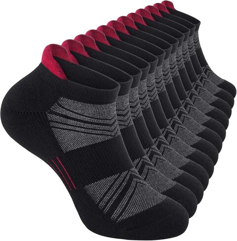 6 Pairs Men's Ankle Socks Size 10-13/13-15 Anti-Blister Cotton Athletic Socks Cushioned Low Cut Tab With Arch Support in Saudi Arabia