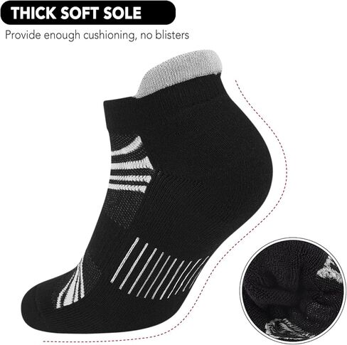 6 أزواج من جوارب الكاحل للرجال مقاس 10-13/13-15 جوارب رياضية قطنية مضادة للبثور مبطنة بعلامة تبويب منخفضة مع دعم قوس in Kuwait