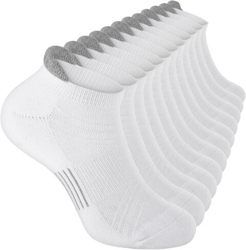 6 Pairs Men's Ankle Socks Size 10-13/13-15 Anti-Blister Cotton Athletic Socks Cushioned Low Cut Tab With Arch Support in Saudi Arabia