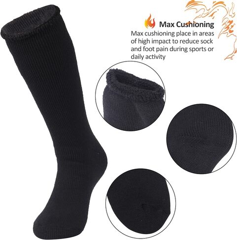 Sunew Warm Thermal Socks, Unisex Thick Insulated Heated Winter Heavy Crew Socks in Saudi Arabia