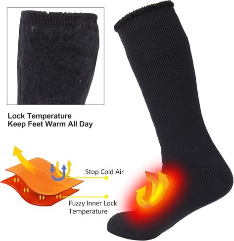 Sunew Warm Thermal Socks, Unisex Thick Insulated Heated Winter Heavy Crew Socks in Saudi Arabia