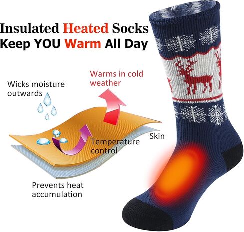 Sunew Warm Thermal Socks, Unisex Thick Insulated Heated Winter Heavy Crew Socks in Saudi Arabia