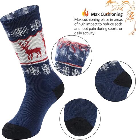 Sunew Warm Thermal Socks, Unisex Thick Insulated Heated Winter Heavy Crew Socks in Saudi Arabia