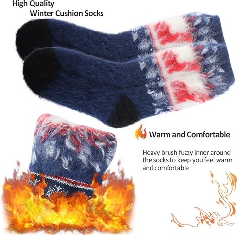 Sunew Warm Thermal Socks, Unisex Thick Insulated Heated Winter Heavy Crew Socks in Saudi Arabia