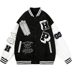 DoYBSelf Men's Baseball Uniform Loose Hip Hop Street Casual Couples Jacket in Kuwait