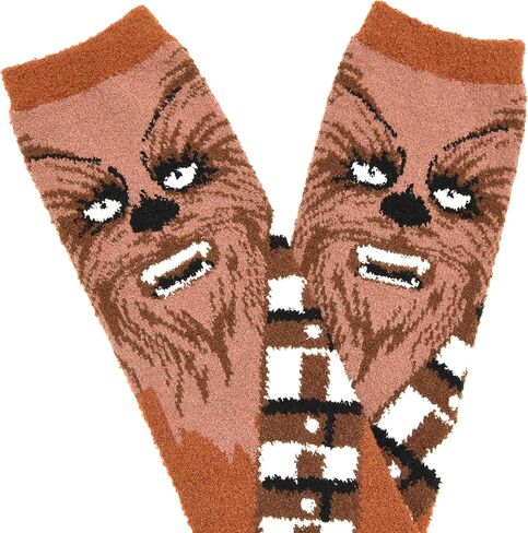 Star Wars Men's Chewbacca Full Character Cosplay Soft Fuzzy Crew Socks in Saudi Arabia