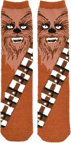 Star Wars Men's Chewbacca Full Character Cosplay Soft Fuzzy Crew Socks in Saudi Arabia