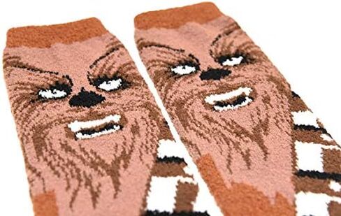 Star Wars Men's Chewbacca Full Character Cosplay Soft Fuzzy Crew Socks in Saudi Arabia