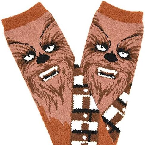 Star Wars Men's Chewbacca Full Character Cosplay Soft Fuzzy Crew Socks in Saudi Arabia
