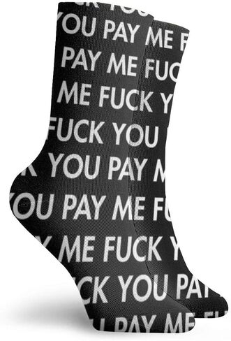 مجموعة جوارب رجالي من FriendEver، جوارب طاقم من البوليستر المضحكة Fuck You Pay Me in Saudi Arabia