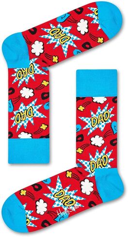Happy Socks Men's 3-Pack"Super Dad" Socks Gift Box, Black/Red/Blue One Size Black/red/blue in Kuwait