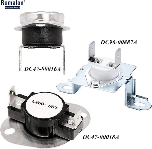 DC96-00887A & DC47-00018A & DC47-00016A مجموعة ترموستات قطع الصمامات الحرارية للمجفف مع الثرمستور المجفف لمجففات سامسونج - يستبدل 2074129 WP35001193 in Saudi Arabia