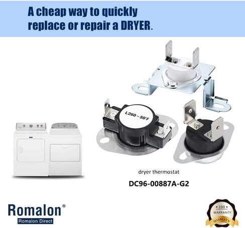 DC96-00887A & DC47-00018A & DC47-00016A مجموعة ترموستات قطع الصمامات الحرارية للمجفف مع الثرمستور المجفف لمجففات سامسونج - يستبدل 2074129 WP35001193 in Saudi Arabia
